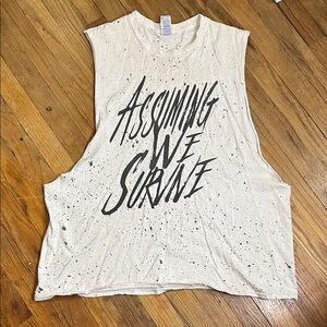 Assuming We Survive band muscle tee with paint splatter xl